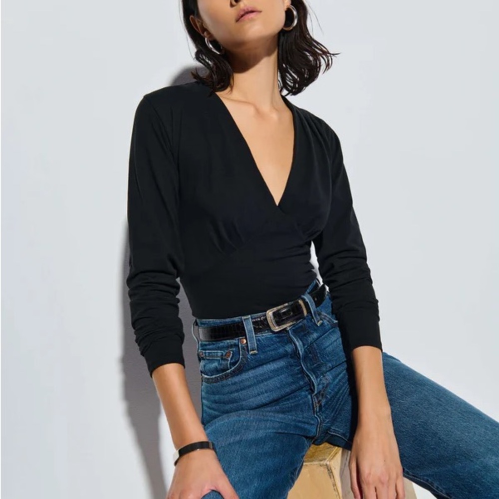 Nation LTD Andy Black V-Neck Top